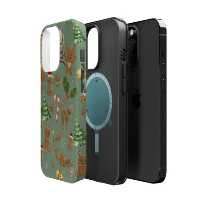 iPhone 17 Tough Case - Christmas Gingerbread Cookie & Candy Cane Pattern - Festive Holiday Protective Phone Cover for Winter Cheer