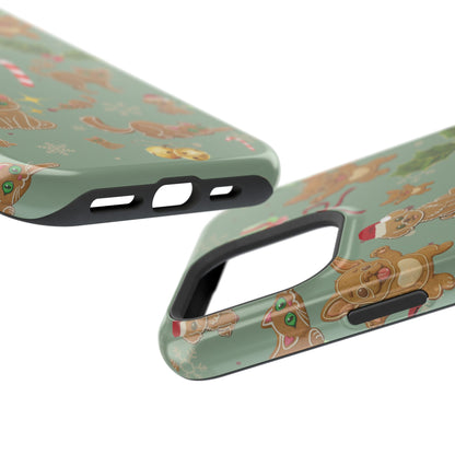 iPhone 17 Tough Case - Christmas Gingerbread Cookie & Candy Cane Pattern - Festive Holiday Protective Phone Cover for Winter Cheer