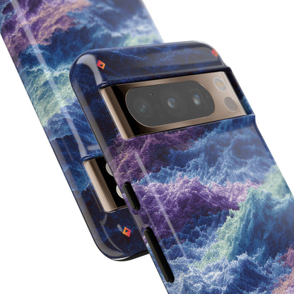 iPhone 17 Tough Case - Stormy Ocean Wave Pattern - Blue & Purple Water Design Protective Phone Cover for Sea Lovers