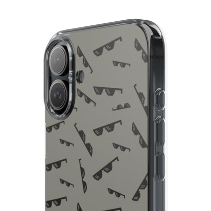 iPhone Case with Trendy Poodle and Sunglasses Pattern | Cute Kawaii Dog Design | Clear Protective Phone Cover