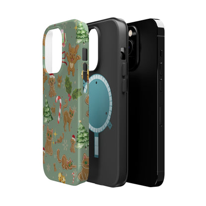 iPhone 17 Tough Case - Christmas Gingerbread Cookie & Candy Cane Pattern - Festive Holiday Protective Phone Cover for Winter Cheer