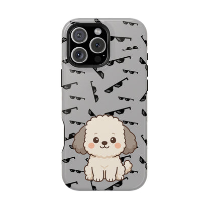 Cute Dog Magnetic Phone Case | Pet Lover Gift | Stylish Tough Cover | Cartoon Dog Print | MagSafe Compatible | Fun Phone Accessory