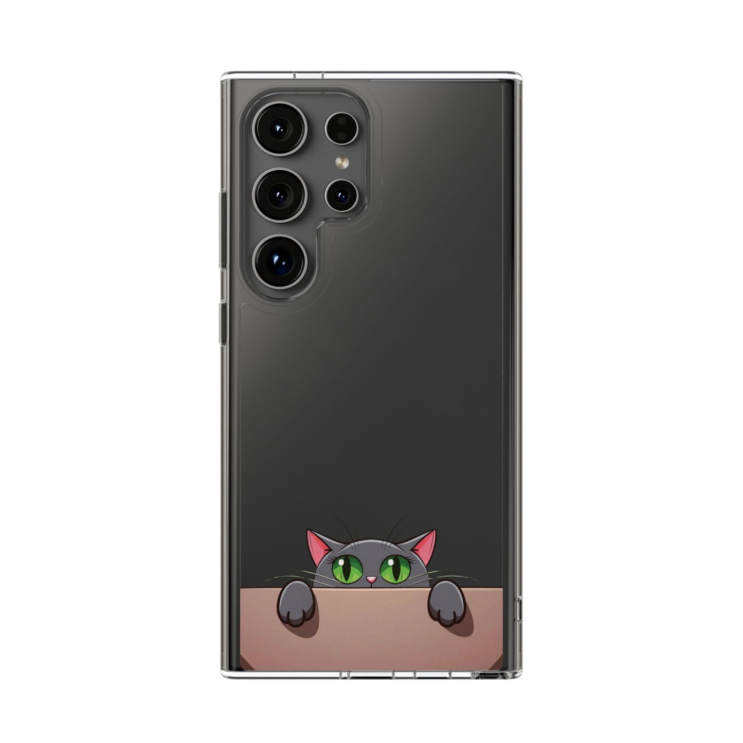Phone Cases With Cute Cat Design - Clear Silicone Phone Cases Samsung and iPhone