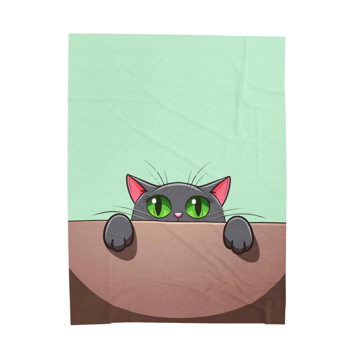 Peek-a-Boo Black Cat Plush Blanket