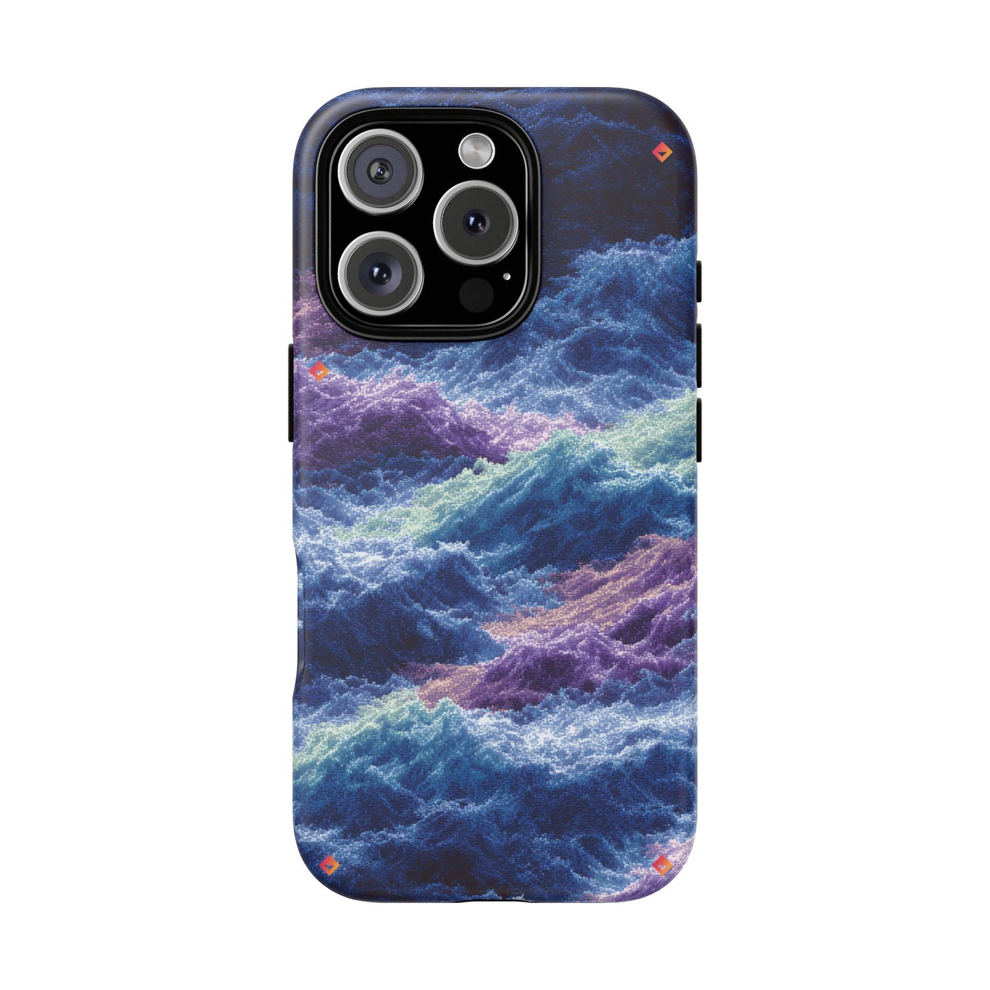 iPhone 17 Tough Case - Stormy Ocean Wave Pattern - Blue & Purple Water Design Protective Phone Cover for Sea Lovers