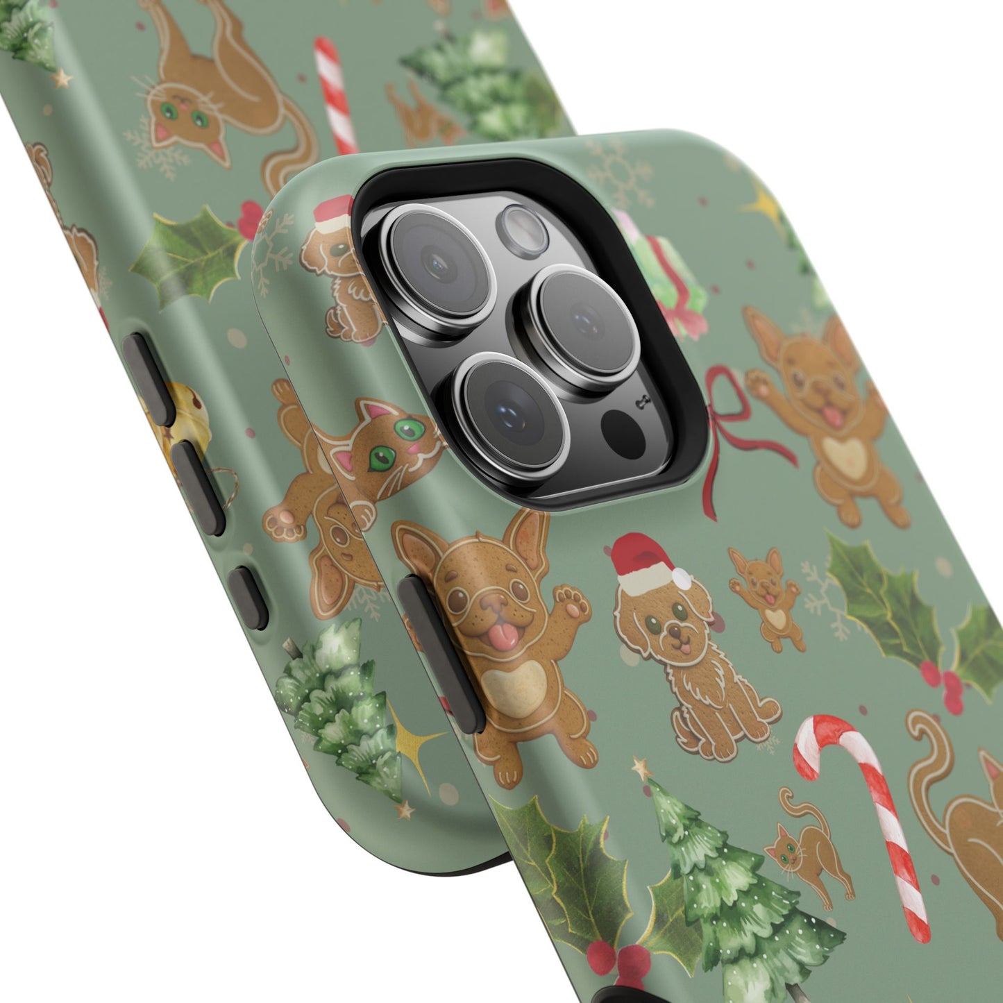 iPhone 17 Tough Case - Christmas Gingerbread Cookie & Candy Cane Pattern - Festive Holiday Protective Phone Cover for Winter Cheer