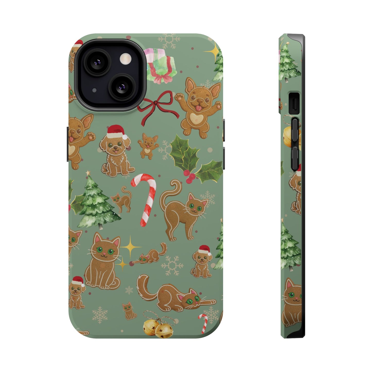 iPhone 17 Tough Case - Christmas Gingerbread Cookie & Candy Cane Pattern - Festive Holiday Protective Phone Cover for Winter Cheer