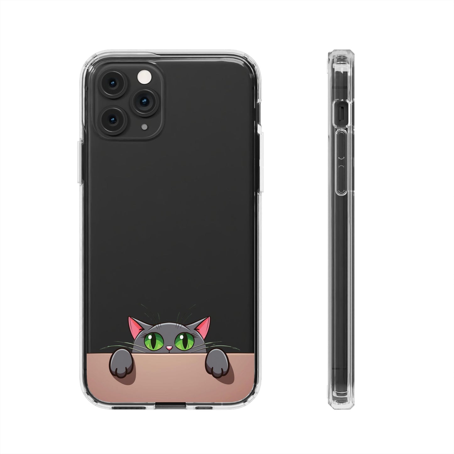 Phone Cases With Cute Cat Design - Clear Silicone Phone Cases Samsung and iPhone