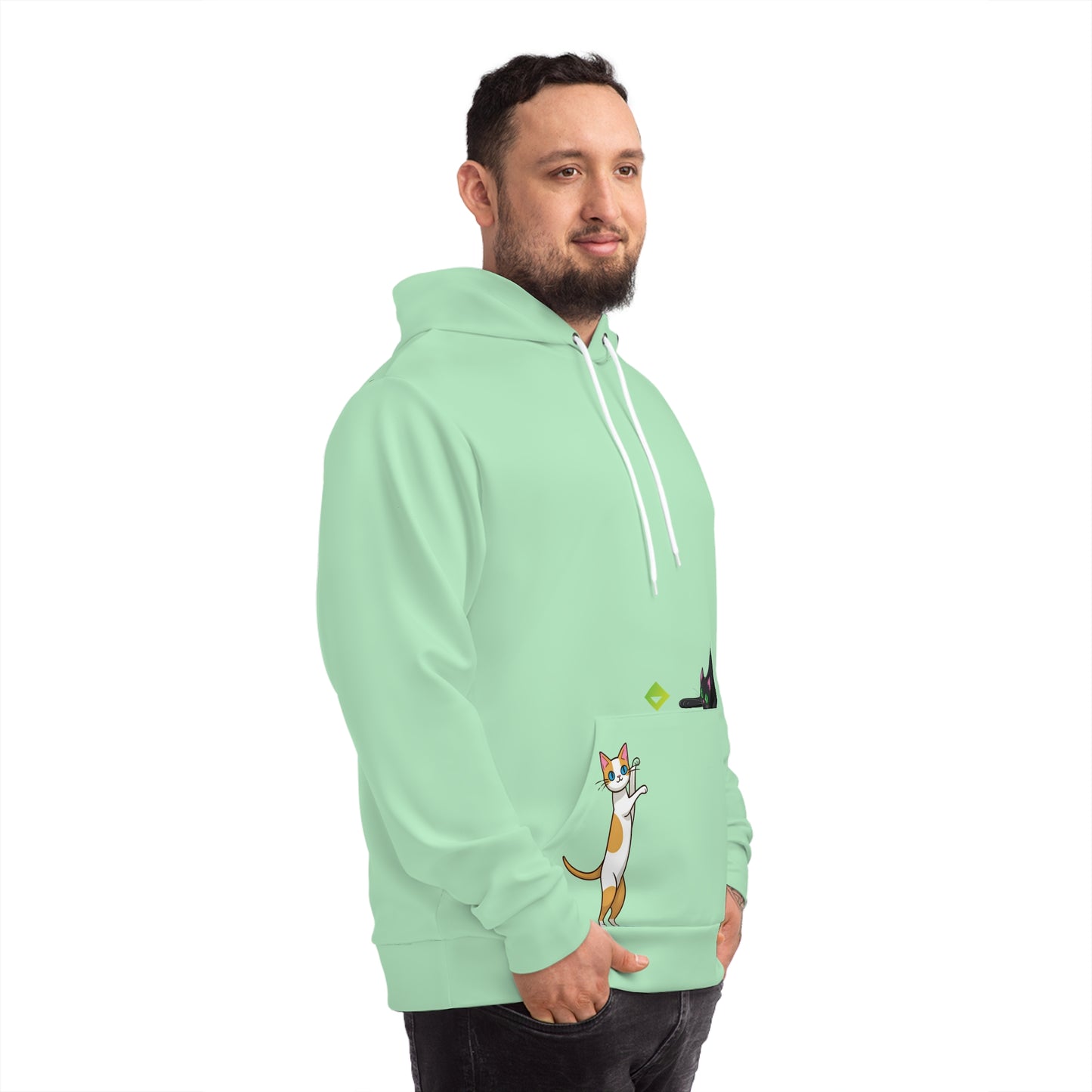 Playful Kittens Hoodie | Mint Meow Edition