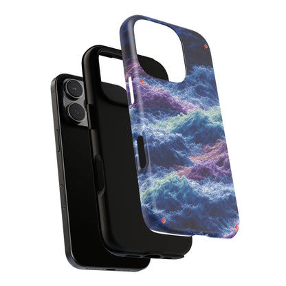 iPhone 17 Tough Case - Stormy Ocean Wave Pattern - Blue & Purple Water Design Protective Phone Cover for Sea Lovers