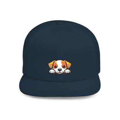 Snapback Cap, Puppy Peek Embroidered Dog Hat, Cute Pet Lover Baseball Cap, Adjustable Streetwear Hat, Gift for Dog Lovers