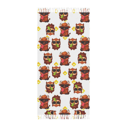 Beach Towel | Bison & Owl Popsicle Pattern | Boho Summer Vibe for Animal Lovers and Outdoor Fun