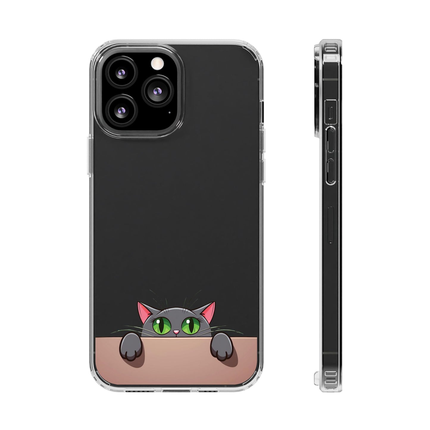 Phone Cases With Cute Cat Design - Clear Silicone Phone Cases Samsung and iPhone