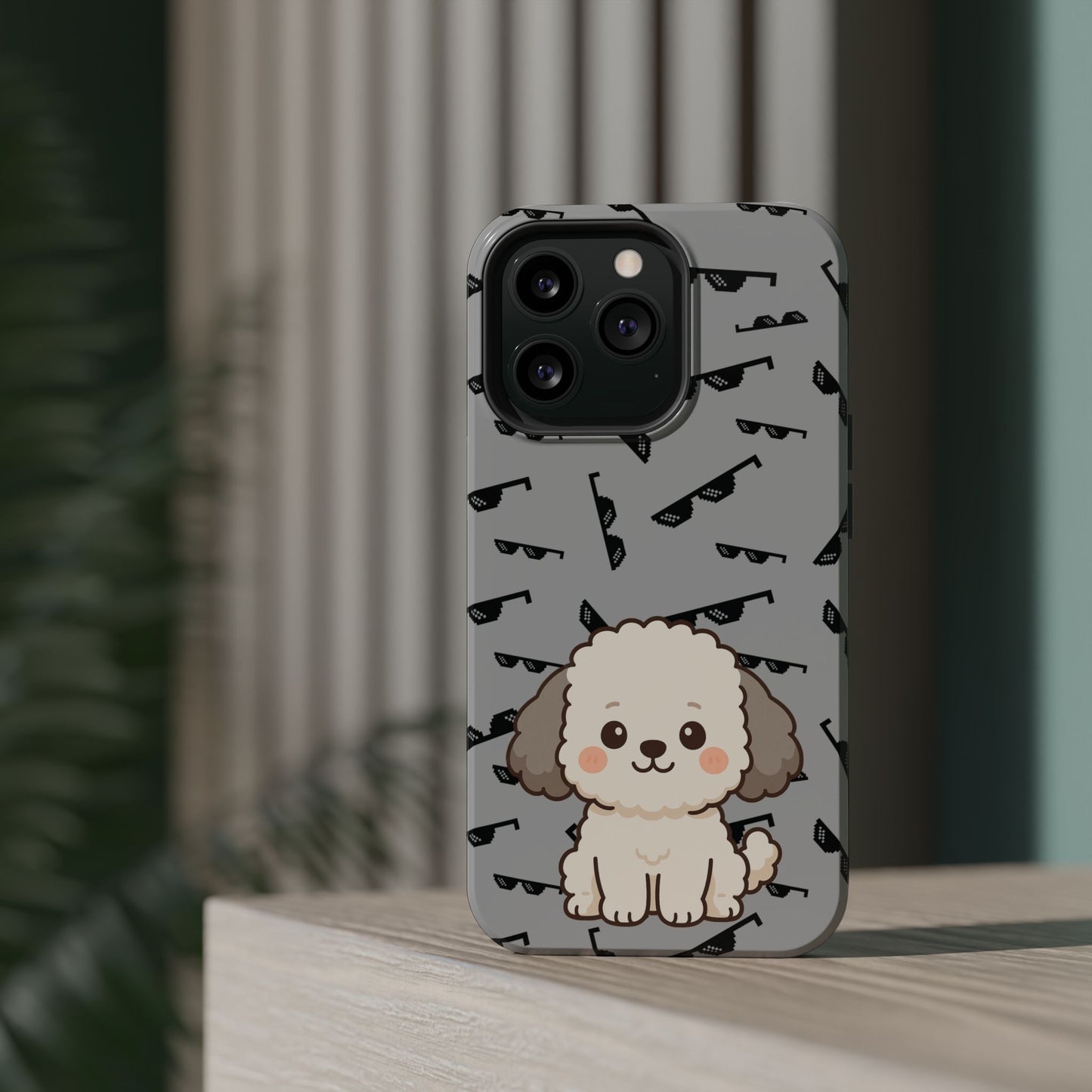 Cute Dog Magnetic Phone Case | Pet Lover Gift | Stylish Tough Cover | Cartoon Dog Print | MagSafe Compatible | Fun Phone Accessory