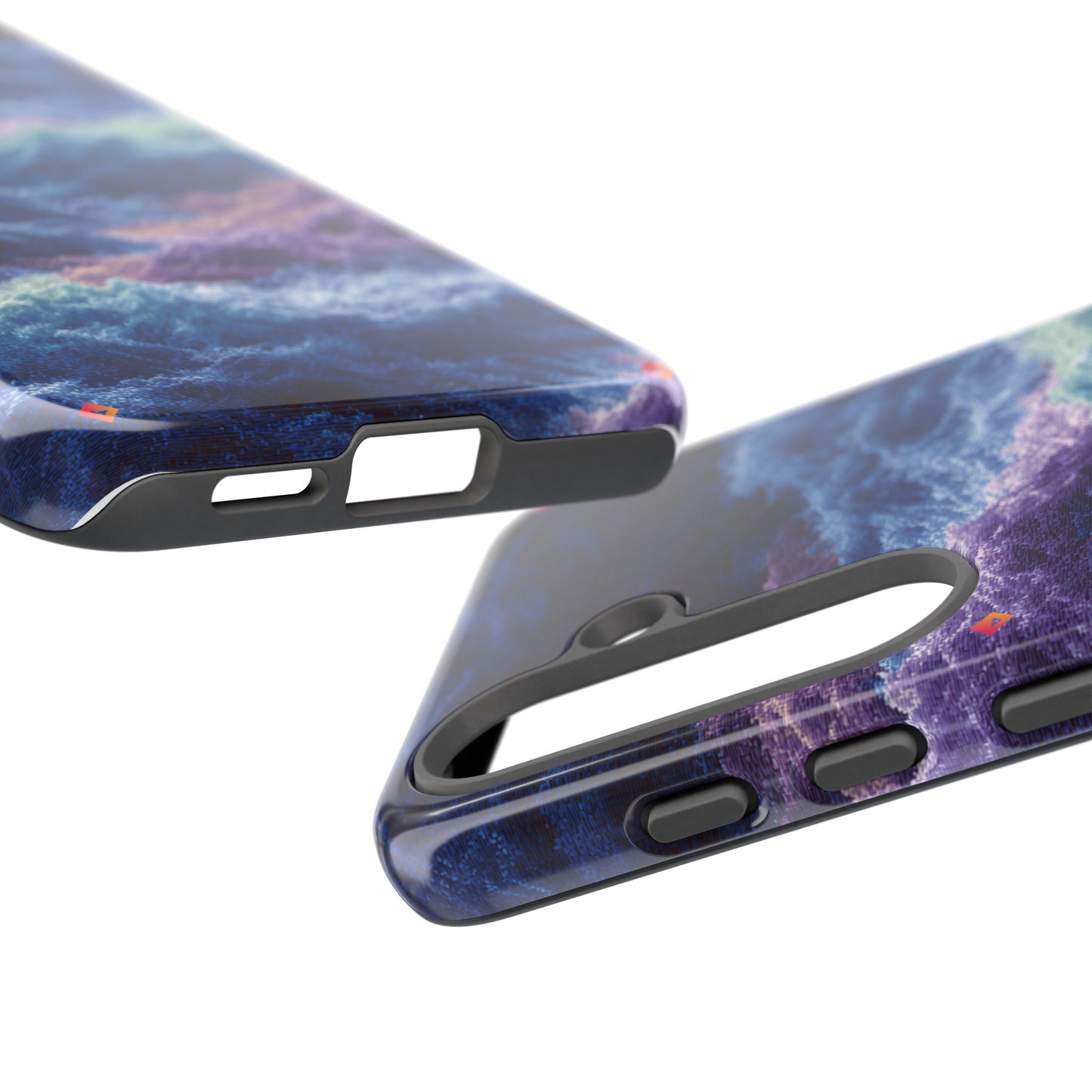 iPhone 17 Tough Case - Stormy Ocean Wave Pattern - Blue & Purple Water Design Protective Phone Cover for Sea Lovers