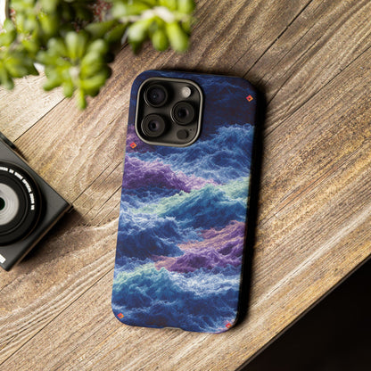 iPhone 17 Tough Case - Stormy Ocean Wave Pattern - Blue & Purple Water Design Protective Phone Cover for Sea Lovers
