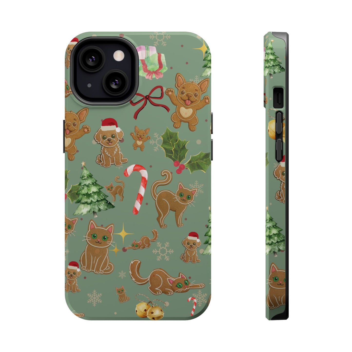 iPhone 17 Tough Case - Christmas Gingerbread Cookie & Candy Cane Pattern - Festive Holiday Protective Phone Cover for Winter Cheer