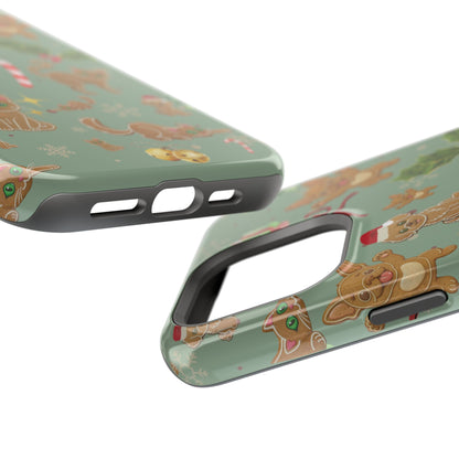 iPhone 17 Tough Case - Christmas Gingerbread Cookie & Candy Cane Pattern - Festive Holiday Protective Phone Cover for Winter Cheer