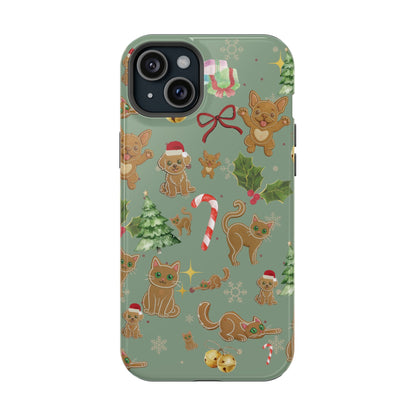 iPhone 17 Tough Case - Christmas Gingerbread Cookie & Candy Cane Pattern - Festive Holiday Protective Phone Cover for Winter Cheer