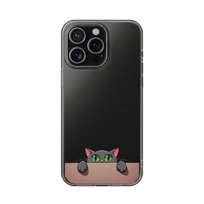 Phone Cases With Cute Cat Design - Clear Silicone Phone Cases Samsung and iPhone