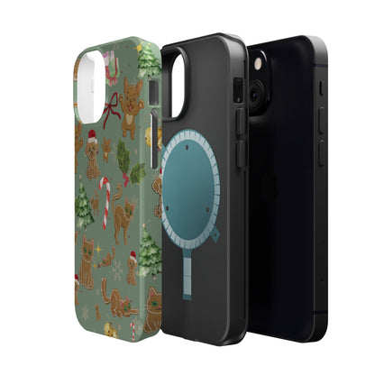 iPhone 17 Tough Case - Christmas Gingerbread Cookie & Candy Cane Pattern - Festive Holiday Protective Phone Cover for Winter Cheer