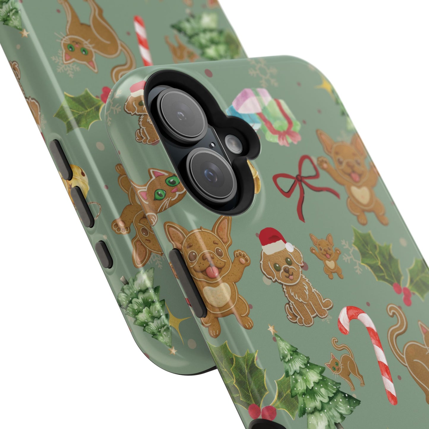 iPhone 17 Tough Case - Christmas Gingerbread Cookie & Candy Cane Pattern - Festive Holiday Protective Phone Cover for Winter Cheer