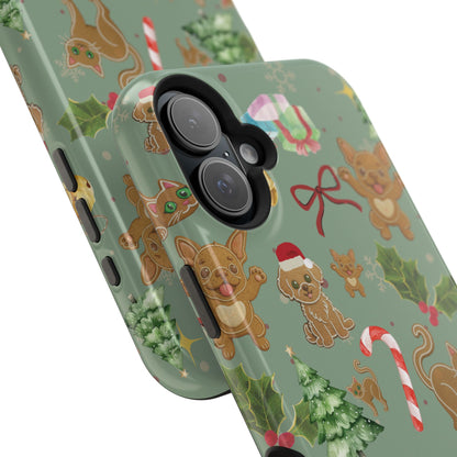 iPhone 17 Tough Case - Christmas Gingerbread Cookie & Candy Cane Pattern - Festive Holiday Protective Phone Cover for Winter Cheer