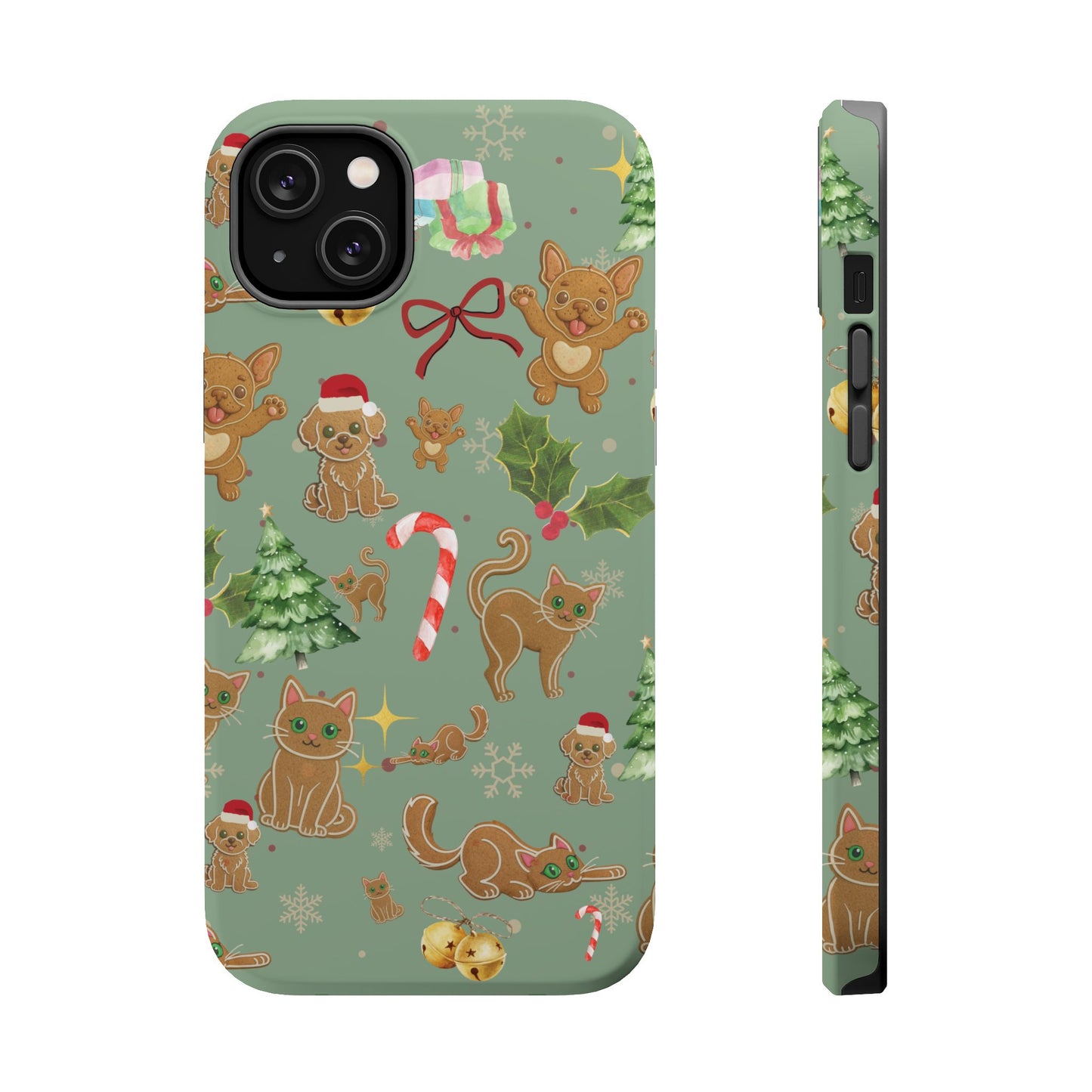 iPhone 17 Tough Case - Christmas Gingerbread Cookie & Candy Cane Pattern - Festive Holiday Protective Phone Cover for Winter Cheer