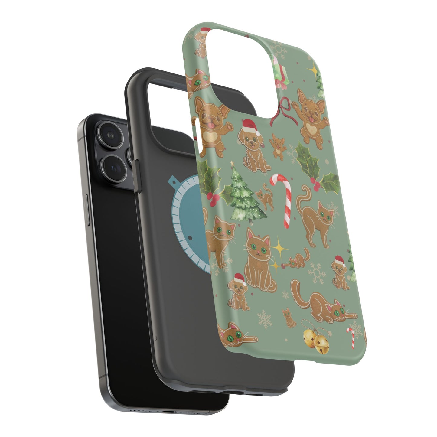iPhone 17 Tough Case - Christmas Gingerbread Cookie & Candy Cane Pattern - Festive Holiday Protective Phone Cover for Winter Cheer