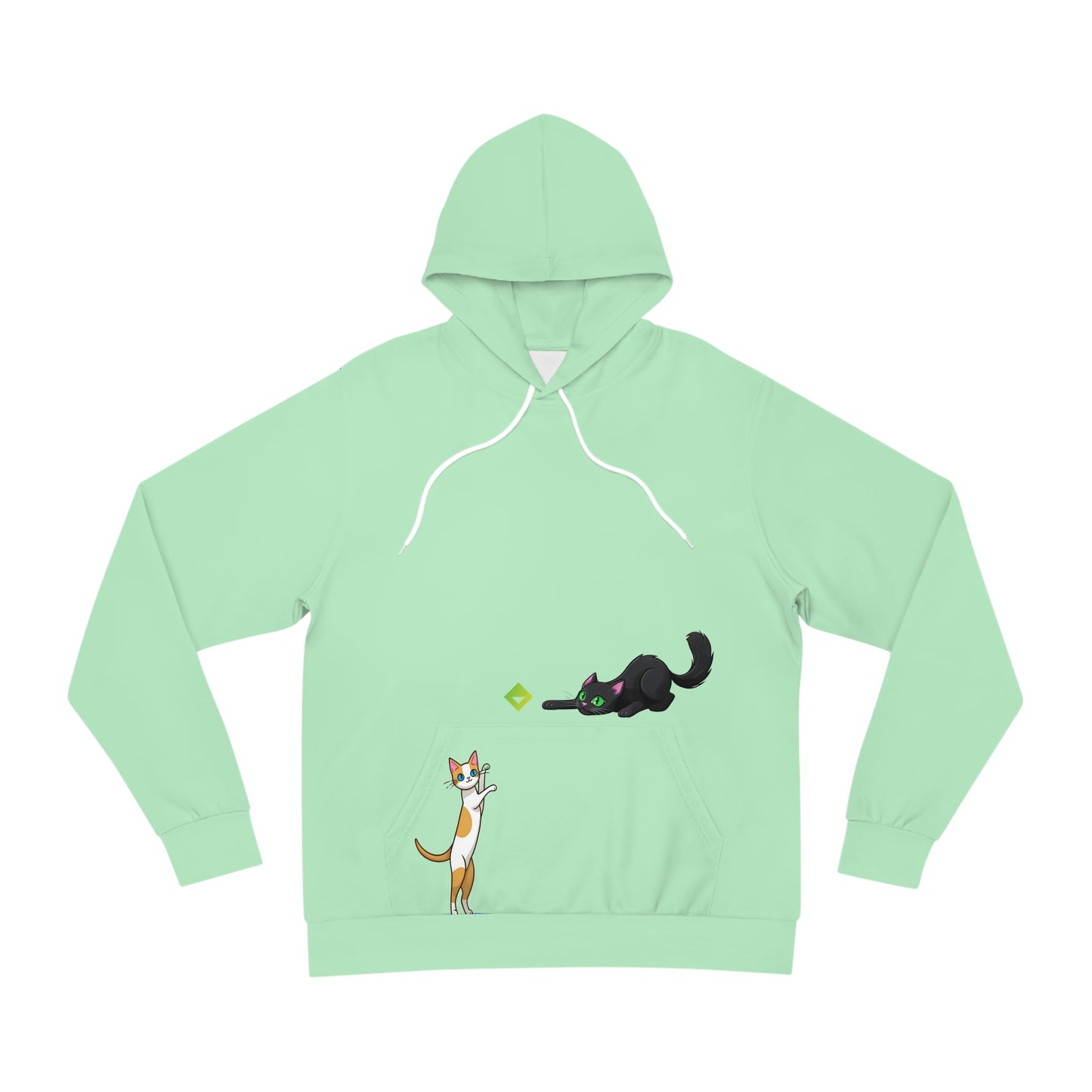 Playful Kittens Hoodie | Mint Meow Edition