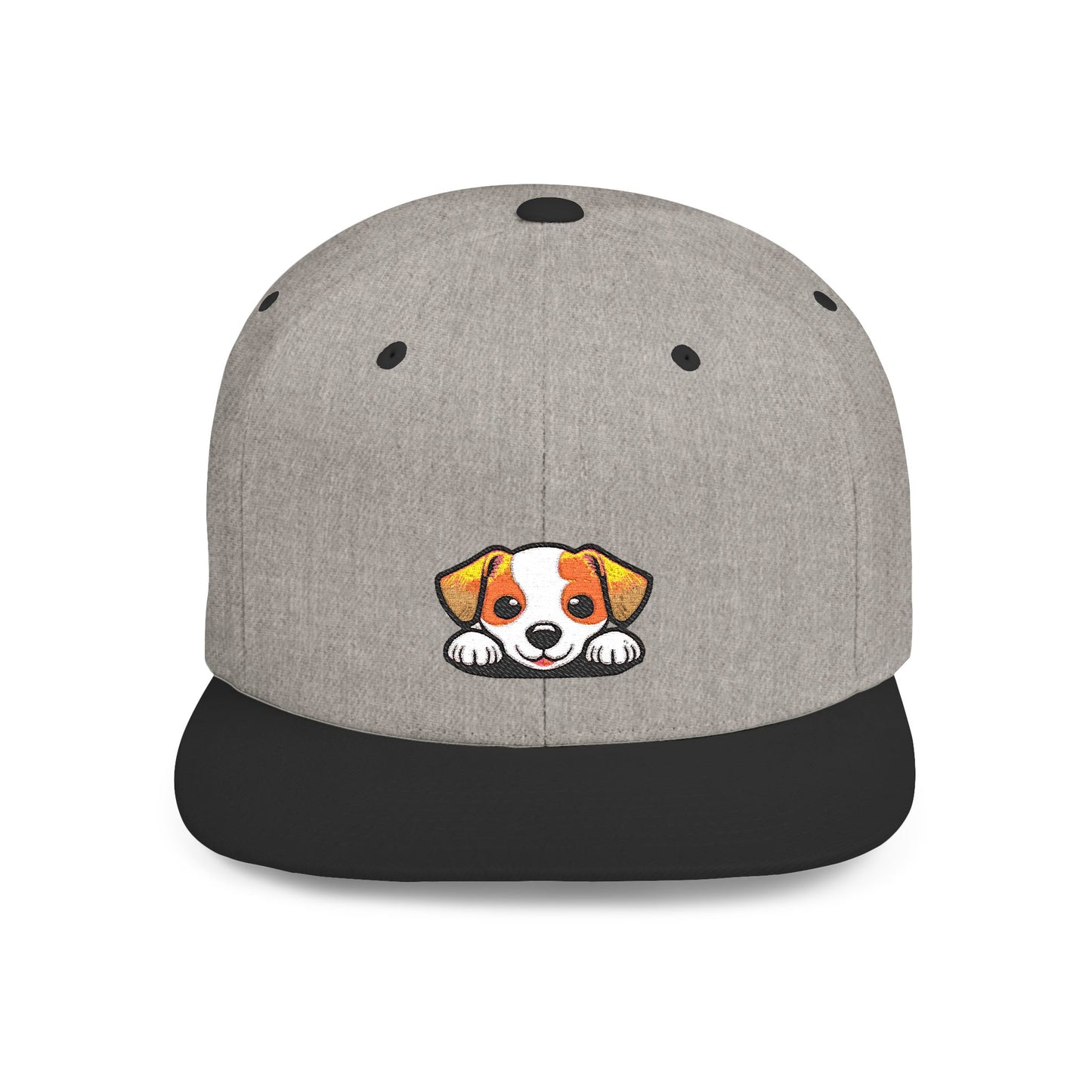Snapback Cap, Puppy Peek Embroidered Dog Hat, Cute Pet Lover Baseball Cap, Adjustable Streetwear Hat, Gift for Dog Lovers