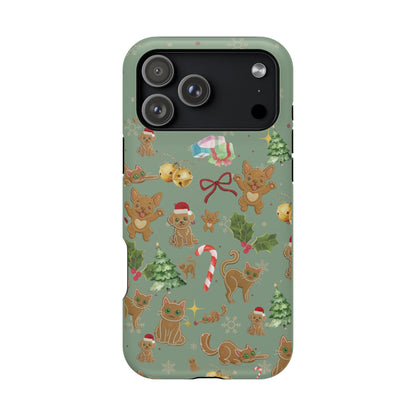 iPhone 17 Tough Case - Christmas Gingerbread Cookie & Candy Cane Pattern - Festive Holiday Protective Phone Cover for Winter Cheer