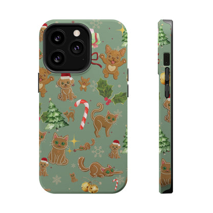 iPhone 17 Tough Case - Christmas Gingerbread Cookie & Candy Cane Pattern - Festive Holiday Protective Phone Cover for Winter Cheer