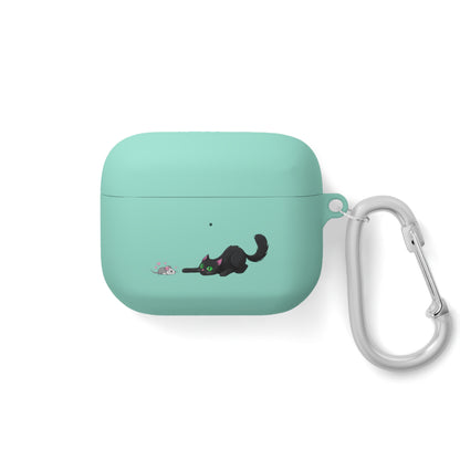 AirPods and AirPods Pro Case Cover - MEOW Cute Green Eyed Cat