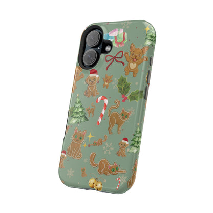 iPhone 17 Tough Case - Christmas Gingerbread Cookie & Candy Cane Pattern - Festive Holiday Protective Phone Cover for Winter Cheer