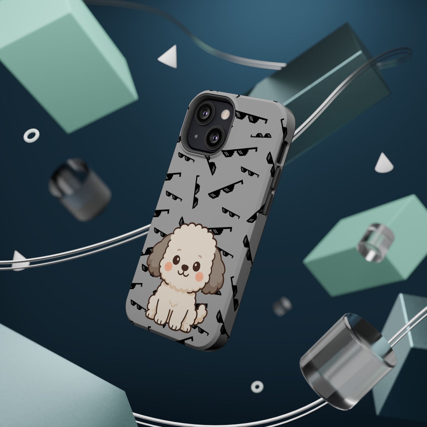 Cute Dog Magnetic Phone Case | Pet Lover Gift | Stylish Tough Cover | Cartoon Dog Print | MagSafe Compatible | Fun Phone Accessory