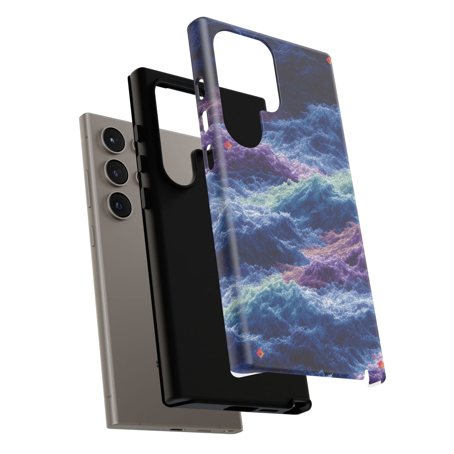 iPhone 17 Tough Case - Stormy Ocean Wave Pattern - Blue & Purple Water Design Protective Phone Cover for Sea Lovers