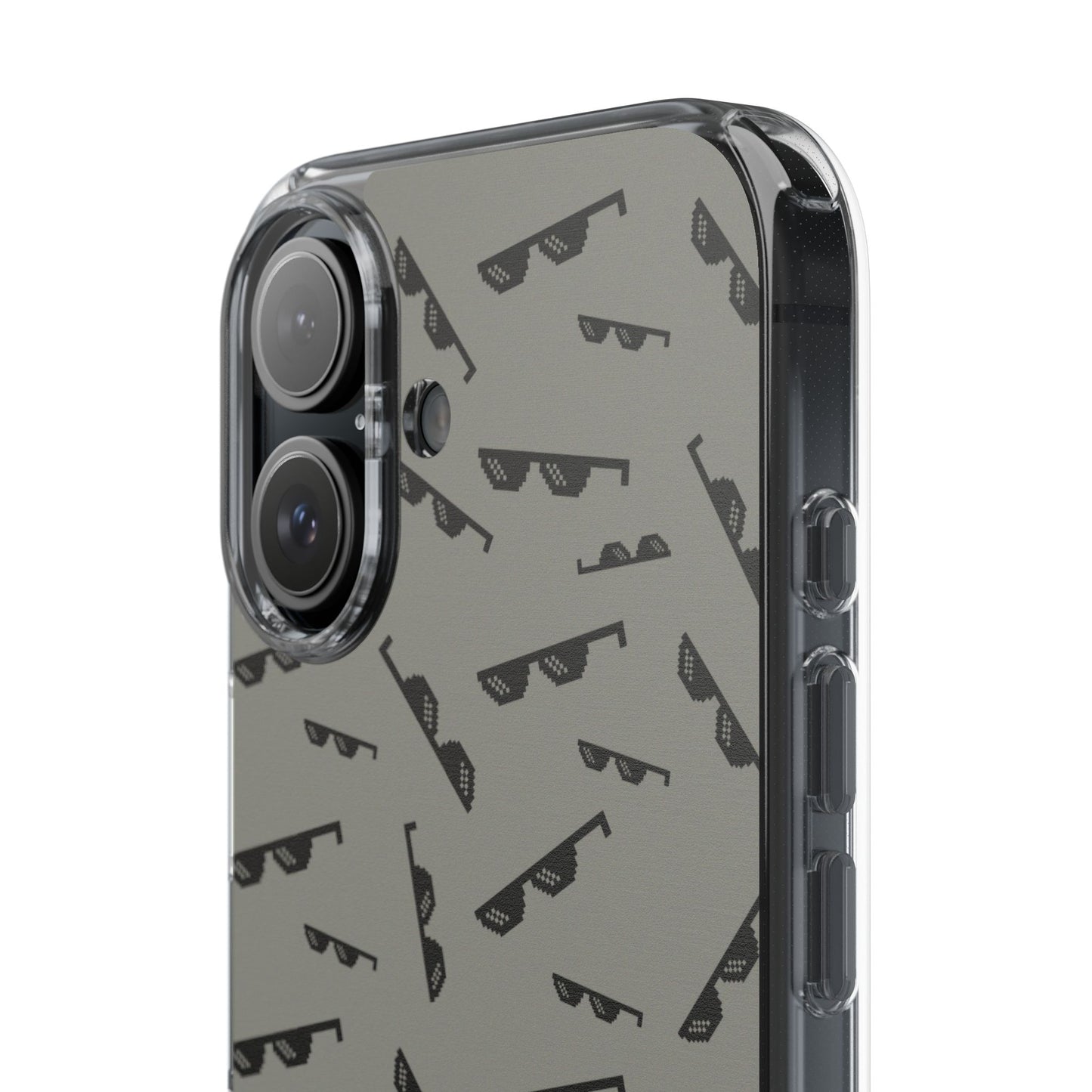iPhone Case with Trendy Poodle and Sunglasses Pattern | Cute Kawaii Dog Design | Clear Protective Phone Cover