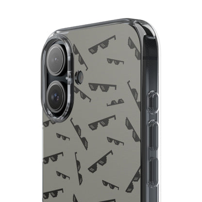 iPhone Case with Trendy Poodle and Sunglasses Pattern | Cute Kawaii Dog Design | Clear Protective Phone Cover