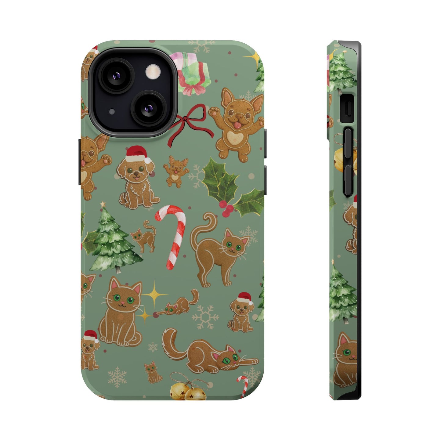 iPhone 17 Tough Case - Christmas Gingerbread Cookie & Candy Cane Pattern - Festive Holiday Protective Phone Cover for Winter Cheer