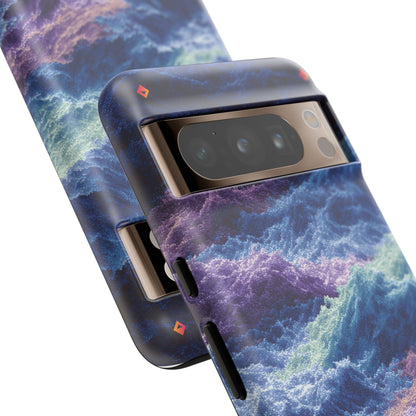 iPhone 17 Tough Case - Stormy Ocean Wave Pattern - Blue & Purple Water Design Protective Phone Cover for Sea Lovers