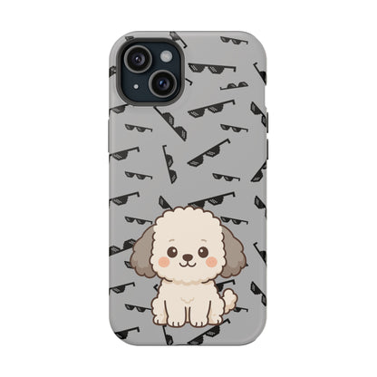 Cute Dog Magnetic Phone Case | Pet Lover Gift | Stylish Tough Cover | Cartoon Dog Print | MagSafe Compatible | Fun Phone Accessory
