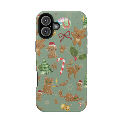 iPhone 17 Tough Case - Christmas Gingerbread Cookie & Candy Cane Pattern - Festive Holiday Protective Phone Cover for Winter Cheer