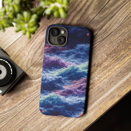 iPhone 17 Tough Case - Stormy Ocean Wave Pattern - Blue & Purple Water Design Protective Phone Cover for Sea Lovers