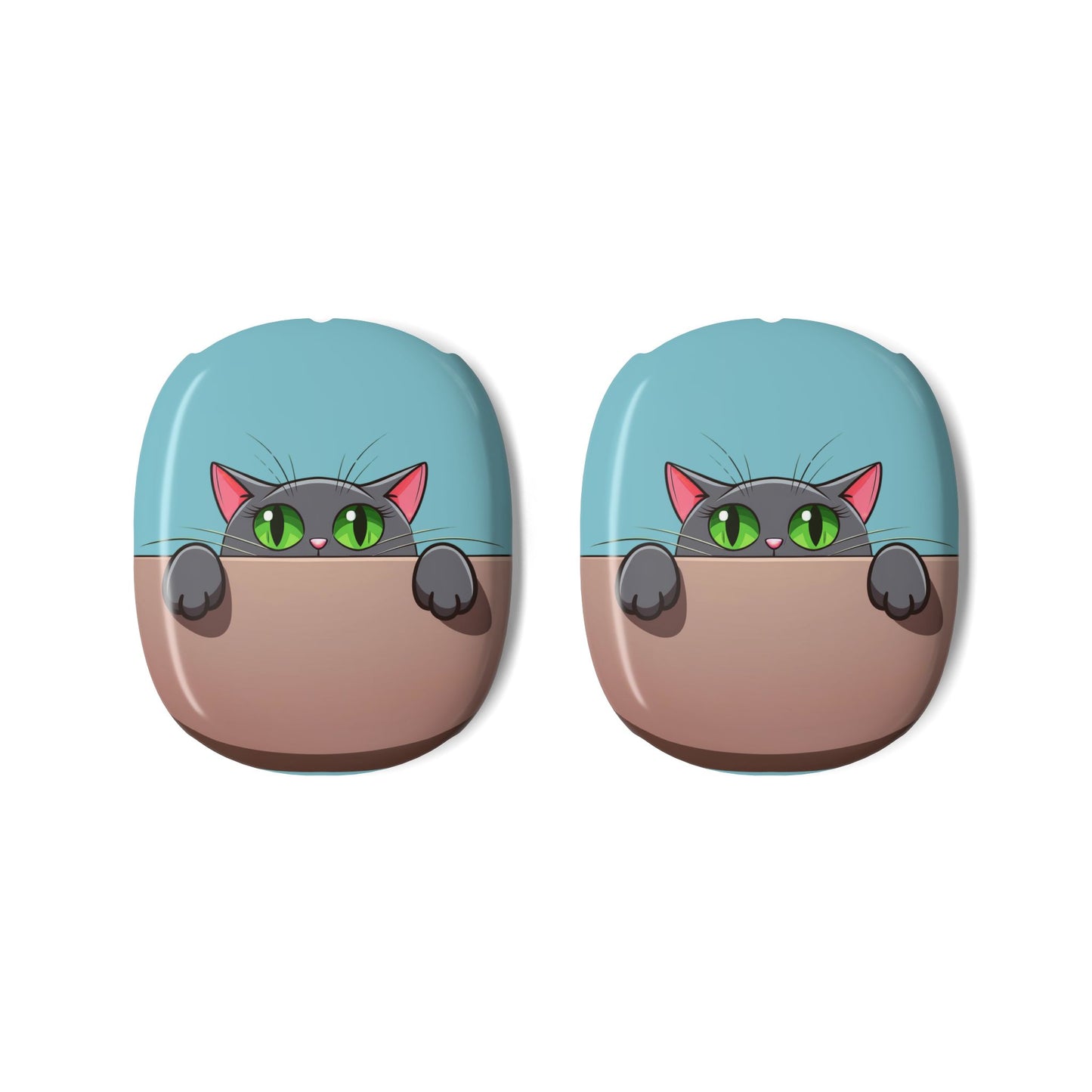 Cute Cat With Sky Blue Background, AirPods Max Shell Case, Cat Lover Gift, Trendy Tech Accessory, Holiday Gift, Fun Earphone Protection