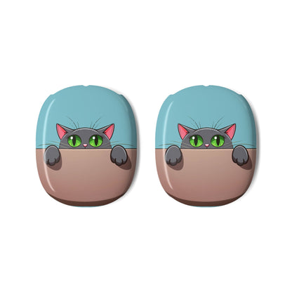 Cute Cat With Sky Blue Background, AirPods Max Shell Case, Cat Lover Gift, Trendy Tech Accessory, Holiday Gift, Fun Earphone Protection
