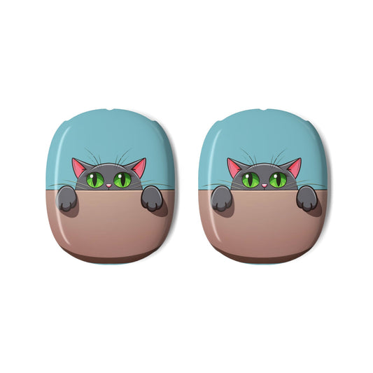 Cute Cat With Sky Blue Background, AirPods Max Shell Case, Cat Lover Gift, Trendy Tech Accessory, Holiday Gift, Fun Earphone Protection