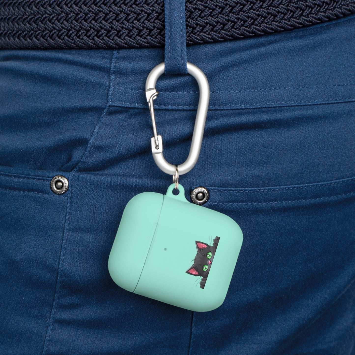 AirPods and AirPods Pro Case Cover - MEOW Cute Green Eyed Cat
