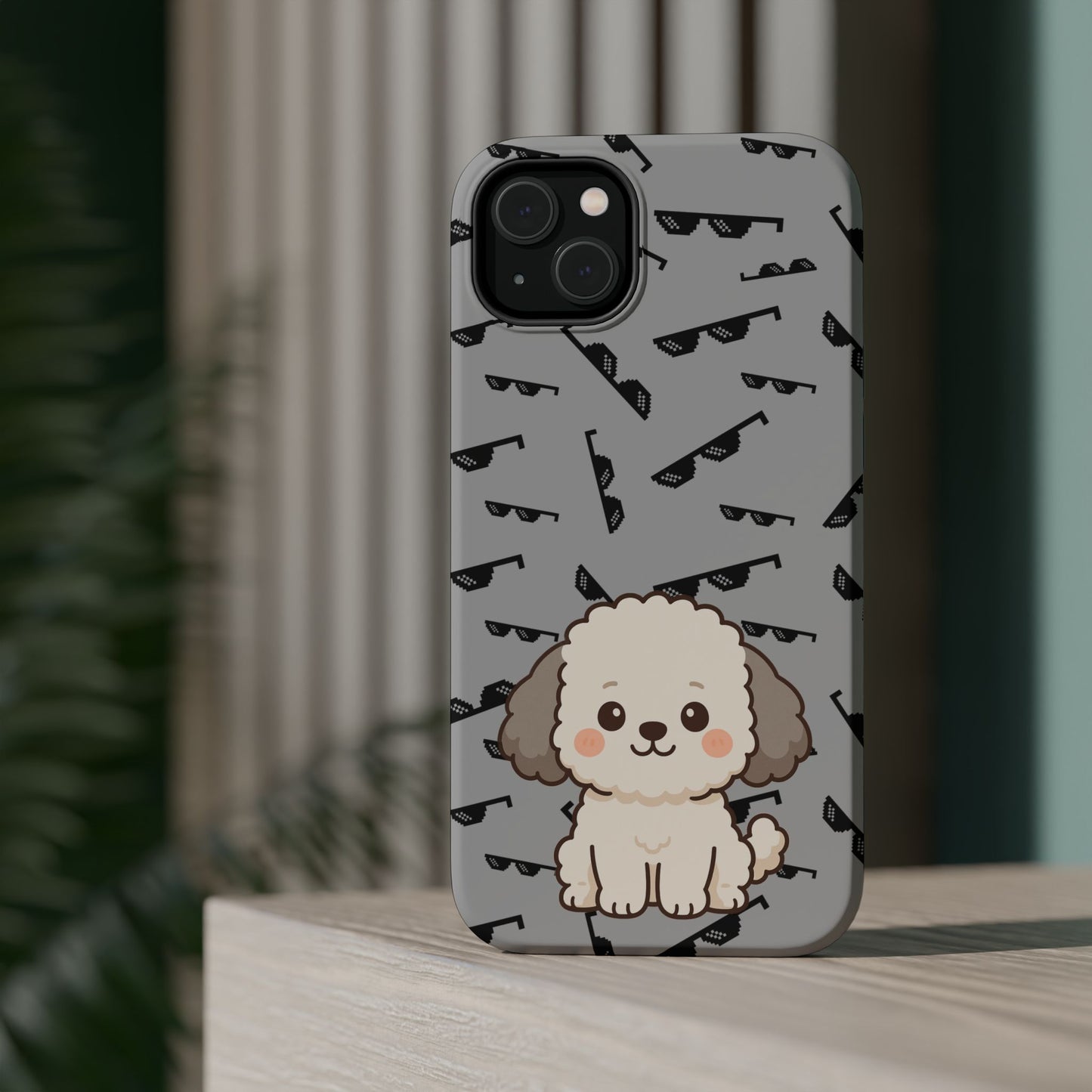 Cute Dog Magnetic Phone Case | Pet Lover Gift | Stylish Tough Cover | Cartoon Dog Print | MagSafe Compatible | Fun Phone Accessory