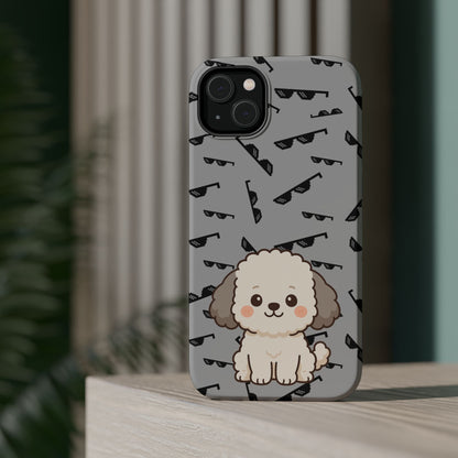 Cute Dog Magnetic Phone Case | Pet Lover Gift | Stylish Tough Cover | Cartoon Dog Print | MagSafe Compatible | Fun Phone Accessory